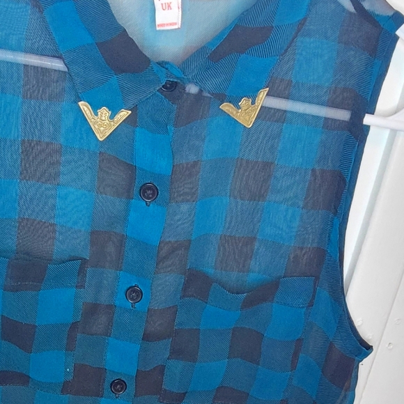 Long button down plaid shirt - Picture 2 of 5